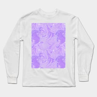 Pastel Purple Silk Marble - Digital Liquid Paint Long Sleeve T-Shirt